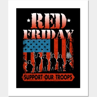 Red Friday Support Our Troops Remember Everyone Deployed Posters and Art